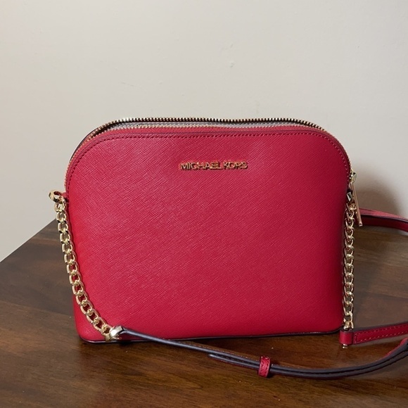 Michael Kors Dome Cindy crossbody leather bag red - Picture 7 of 8